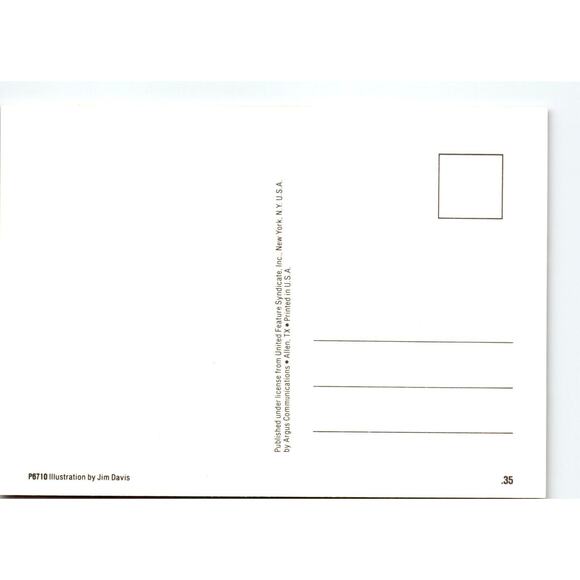 Garfield In Sunglasses Fun Fun Postcard Signed Jim Davis Comic Cat 1978 Unused - Picture 2 of 2